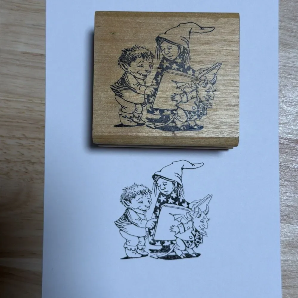 Vintage LIttle Witch and the Riddle Stamper by Bruce Degen for Kidstamps 1986
